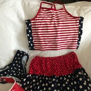 Gap Kids L/XL stars & stripes outfit & visor